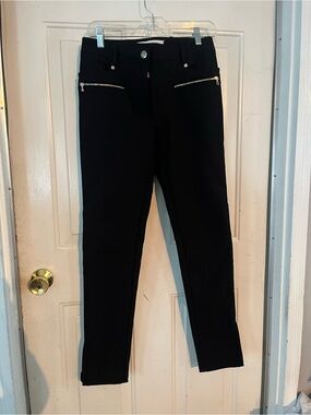 Black Slim Zip-Pocket Women's Pants